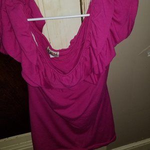 Pink ruffle top size xl